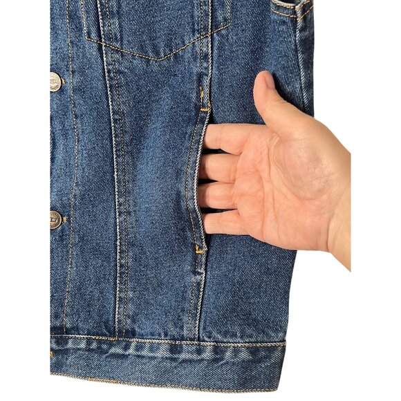 Orbit X Women's Size 12/14 Denim Vest Button-up Dragon Embroidery 100% Cotton - Picture 11 of 16